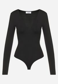 Born2be - Czarne Body z Okrągłym Dekoltem i Długim Rękawem Zailea. Okazja: na co dzień, do pracy. Kolor: czarny. Materiał: jeans, materiał. Długość rękawa: długi rękaw. Długość: długie. Styl: klasyczny, casual #3