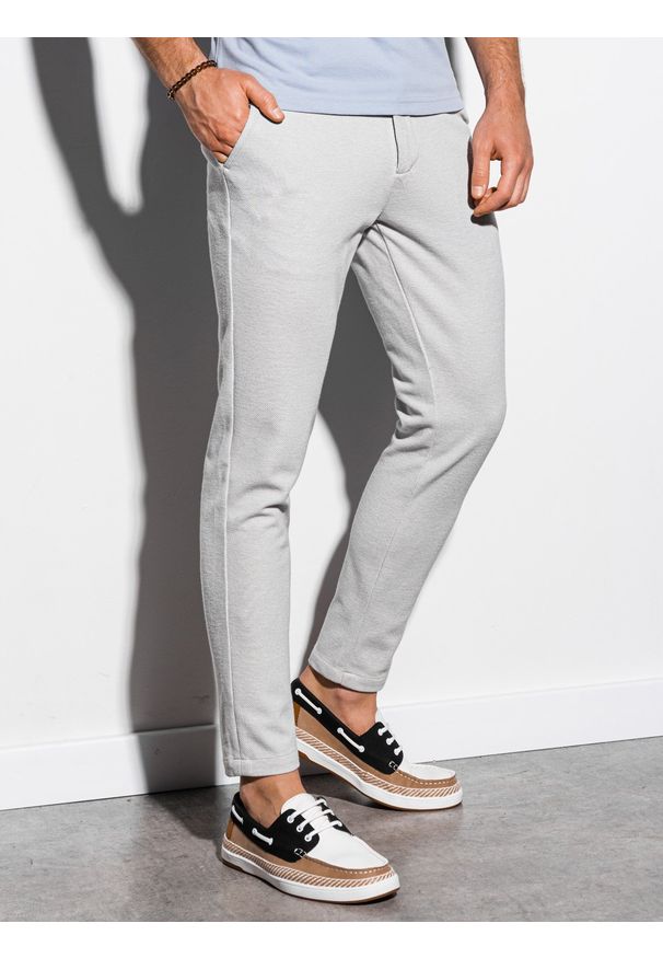 Szare spodnie Ombre Clothing eleganckie