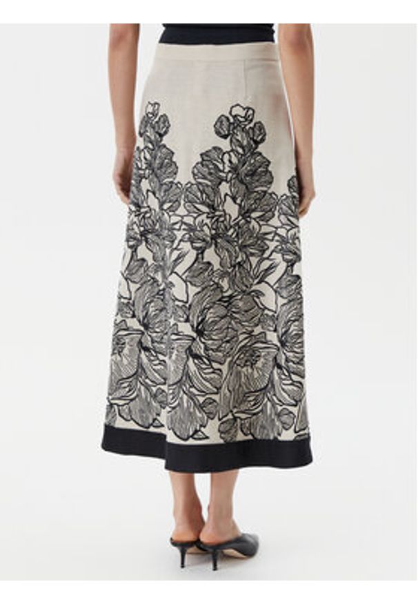 Luisa Spagnoli Spódnica trapezowa Terra 541990 Écru Regular Fit. Kolor: czarny. Materiał: syntetyk