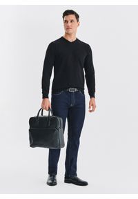 Pako Lorente - PAKO LORENTE - Czarny bawełniany sweter v-neck. Okazja: na co dzień. Kolor: fioletowy, niebieski, czarny. Materiał: bawełna. Sezon: jesień. Styl: casual #5