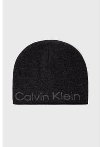 Calvin Klein - Czapka. Kolor: czarny. Materiał: bawełna, dzianina #1