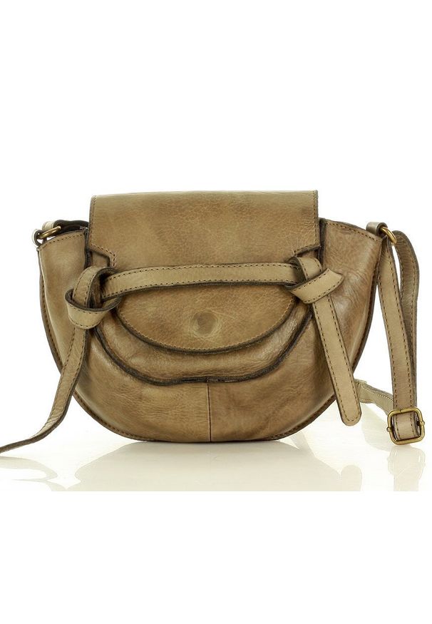 Marco Mazzini handmade - Marco Mazzini Skórzana Torebka Listonoszka beż taupe. Kolor: beżowy. Materiał: skórzane