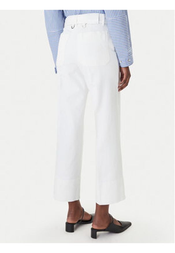 Marella Spodnie materiałowe Nicchia 2613131074 Biały Regular Fit. Kolor: biały. Materiał: bawełna
