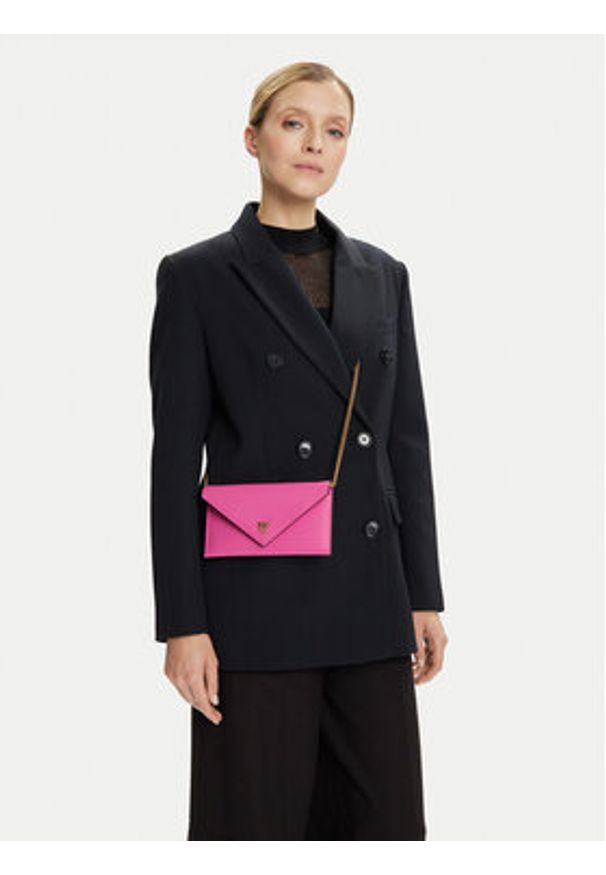 Pinko - PINKO Torebka Flat Purse Mini AI 25-26 PCPL 105347 A0F1 Różowy. Kolor: różowy. Materiał: skórzane