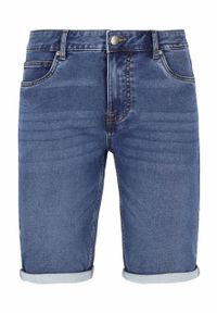 Volcano - Granatowe szorty jeansowe E-MEXT. Kolekcja: plus size. Kolor: niebieski. Materiał: jeans. Długość: krótkie. Styl: klasyczny #1