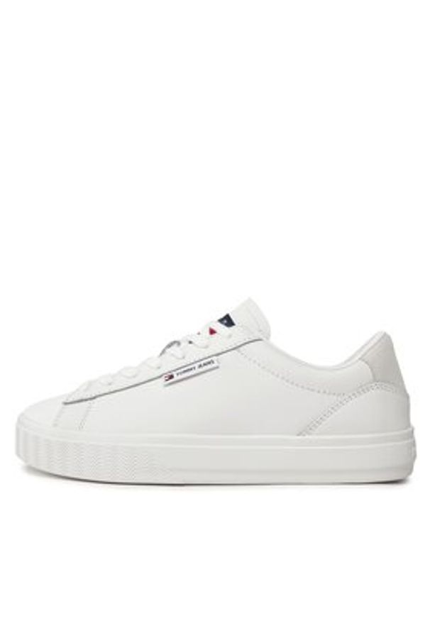 Tommy Jeans Sneakersy Tjw Cupsole Sneaker Ess EN0EN02508 Biały. Kolor: biały. Materiał: skóra