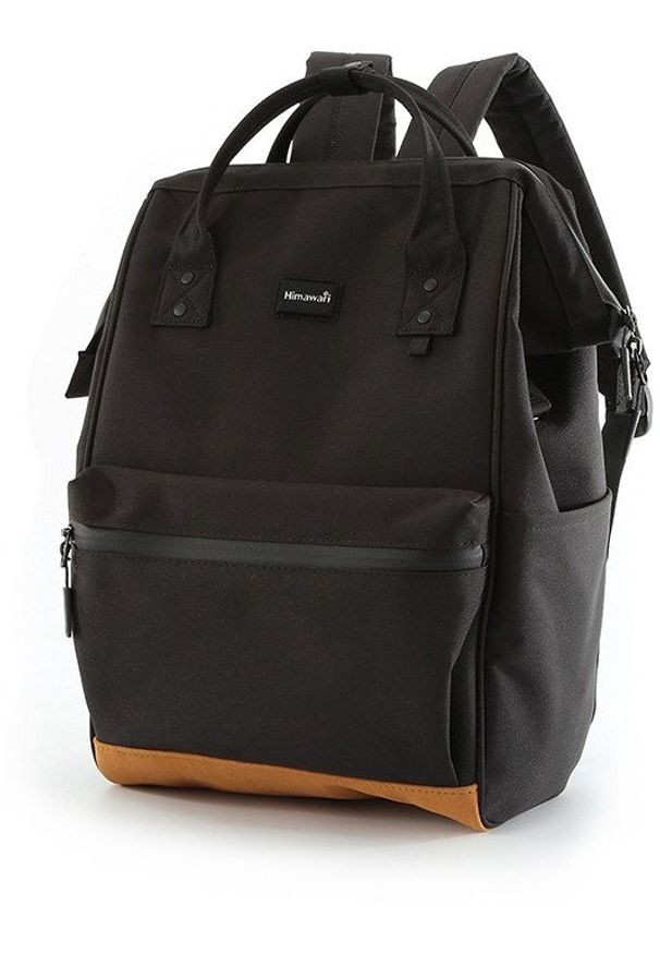 Plecak damski Himawari BAG 124 "04" do laptopa 15 cali, karmelowo-czarny. Kolor: czarny
