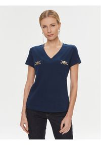 Marciano Guess T-Shirt 4RGP25 6229A Granatowy Regular Fit. Kolor: niebieski. Materiał: bawełna