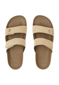 Klapki męskie Quiksilver Rivi Leather Double Adjust. Kolor: brązowy