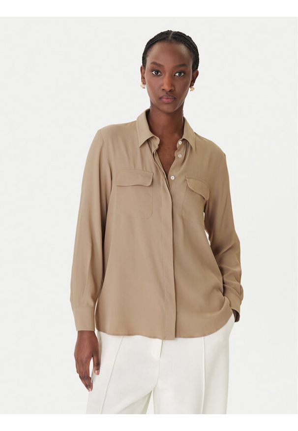 Marella Koszula Febe 2613111051 Beżowy Regular Fit. Kolor: beżowy. Materiał: acetat