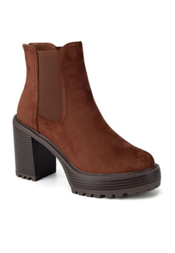 Nine West Botki WFA3374-1 Brązowy. Kolor: brązowy. Materiał: materiał