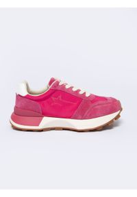 Big-Star - Sneakersy damskie z zamszowymi wstawkami różowe NN274961 602. Okazja: na spacer. Kolor: różowy. Materiał: zamsz. Sport: turystyka piesza #1