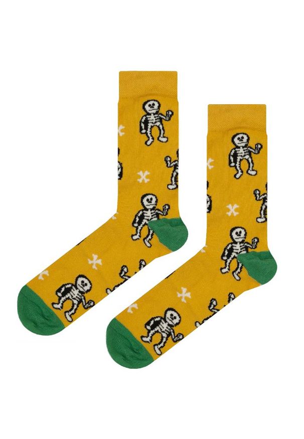 His Story - Skarpetki Męskie, Zestaw 5 par, Piłka Frytki Papryczka Kościotrup SpongeBob Casualowe -HIS STORY. Kolor: wielokolorowy. Materiał: poliamid, elastan, bawełna