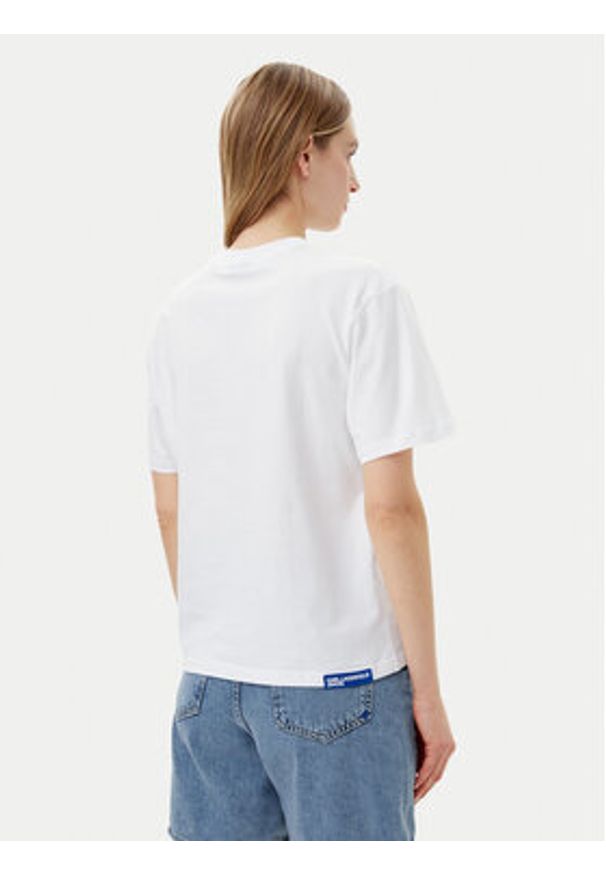 Karl Lagerfeld - KARL LAGERFELD T-Shirt A1W17005 Biały Relaxed Fit. Typ kołnierza: dekolt w karo. Kolor: biały. Materiał: bawełna
