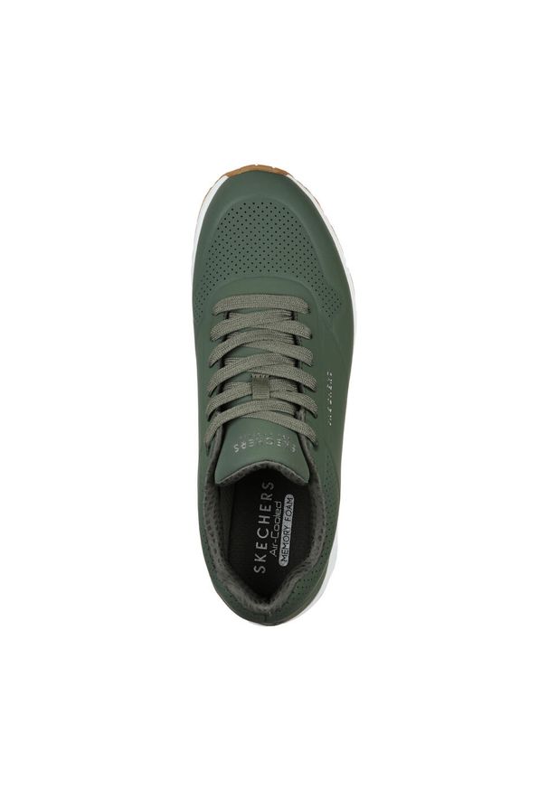 skechers - Buty do chodzenia męskie Skechers Uno Stand ON Air. Zapięcie: sznurówki. Kolor: zielony. Materiał: materiał, syntetyk, tkanina. Szerokość cholewki: normalna. Sport: turystyka piesza