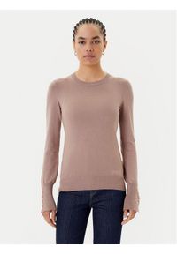 Guess Sweter W2YR30 Z2V62 Brązowy Regular Fit. Kolor: brązowy. Materiał: wiskoza