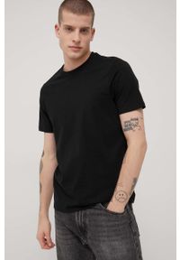 Lee Cooper t-shirt bawełniany kolor czarny gładki. Kolor: czarny. Materiał: bawełna. Wzór: gładki