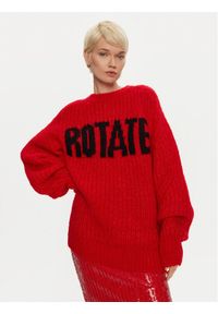 ROTATE Sweter Brandy 1137491292 Czerwony Loose Fit. Kolor: czerwony. Materiał: wełna