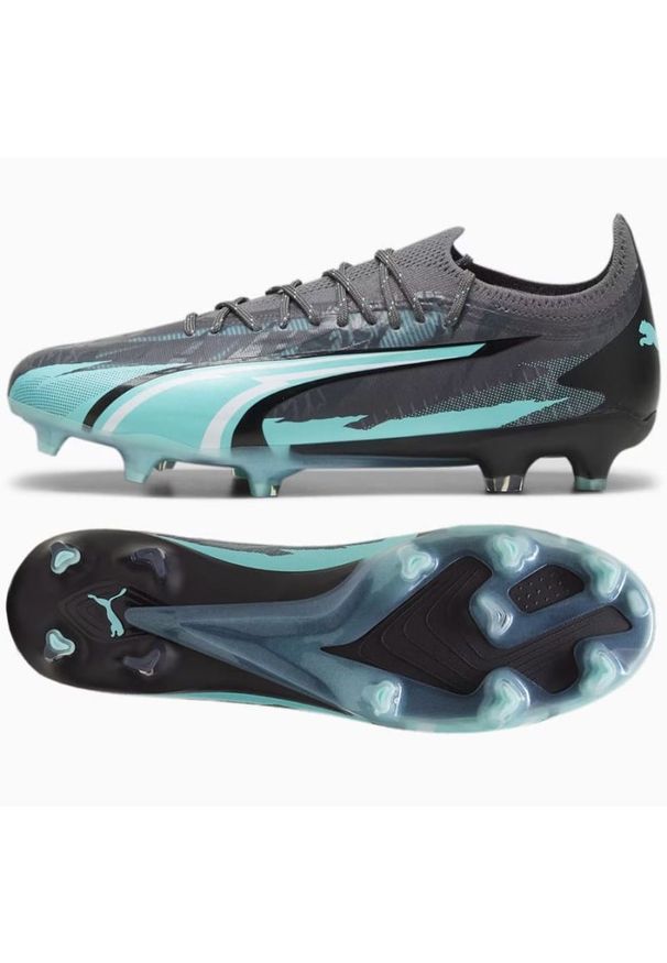 Buty piłkarskie Puma Ultra Ultimate Rush FG/AG M 107827-01 szare. Kolor: szary. Materiał: materiał. Sport: piłka nożna