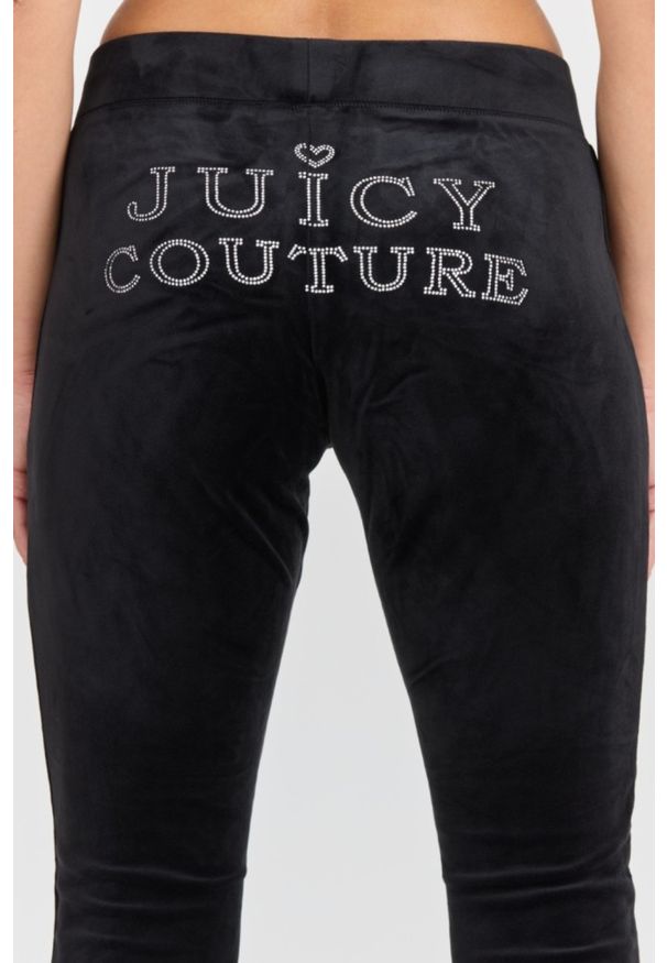 Juicy Couture - JUICY COUTURE Czarne damskie spodnie dresowe Lisa Regal, Rozmiar S. Kolor: czarny. Materiał: dresówka. Długość: długie