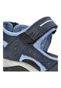 Granatowe Sandały Artiker Wygodne Obuwie Damskie. Zapięcie: pasek. Kolor: niebieski. Materiał: materiał. Wzór: paski. Sezon: lato #4