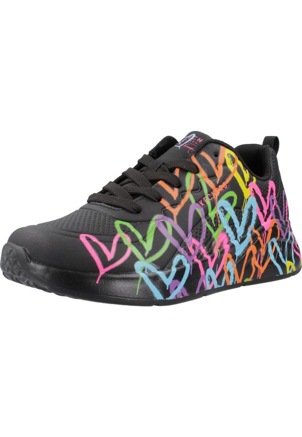 skechers - Buty do chodzenia damskie Skechers Uno Light Heart Of. Kolor: czarny. Materiał: syntetyk, tkanina, materiał. Szerokość cholewki: normalna. Model: Skechers Sport. Sport: turystyka piesza