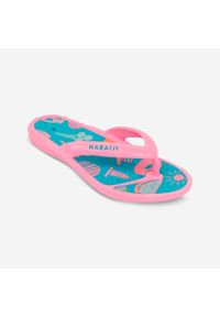 NABAIJI - Japonki basenowe dziecięce Nabaiji Tonga 500 Playa. Kolor: niebieski, różowy, wielokolorowy. Materiał: materiał, kauczuk