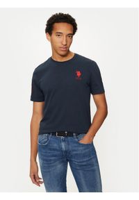 U.S. Polo Assn. T-Shirt MUP3311 Granatowy Slim Fit. Typ kołnierza: polo. Kolor: niebieski. Materiał: bawełna