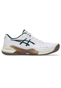 Buty do tenisa męskie Asics Gel Challenger 14. Kolor: zielony, wielokolorowy, biały. Materiał: materiał, syntetyk. Szerokość cholewki: normalna. Sport: tenis