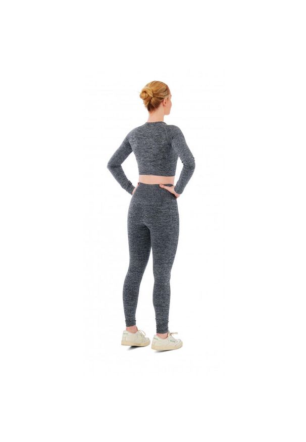 XTREME SOCKSWEAR - Damski zestaw sportowy Xtreme - legginsy sportowe + sportowy Croptop - Antracyt. Kolor: wielokolorowy, szary, brązowy. Sport: fitness