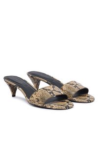 TOMMY HILFIGER - Tommy Hilfiger Klapki Th Mid Mule FW0FW09429 Beżowy. Kolor: beżowy. Materiał: skóra #3