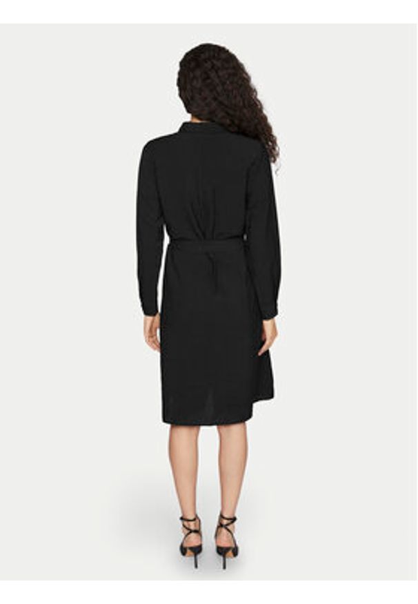 Vila Sukienka koszulowa Domira 14095932 Czarny Regular Fit. Kolor: czarny. Materiał: wiskoza. Typ sukienki: koszulowe