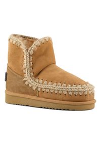 Mou - MOU ESKIMO 18 GLITTER LOGO Śniegowce damskie. Kolor: brązowy. Materiał: materiał, wełna, zamsz. Szerokość cholewki: normalna. Sezon: zima. Styl: boho, elegancki #3