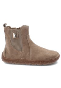 Brązowe Botki Barefoot Armodo Wygodne Obuwie Damskie. Okazja: na co dzień. Zapięcie: zamek. Kolor: brązowy. Materiał: welur. Wzór: aplikacja. Styl: casual, elegancki #7