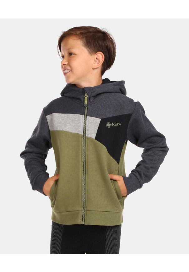 Dziecięca bawełniana bluza Kilpi PREDA-JB. Kolor: zielony. Materiał: bawełna