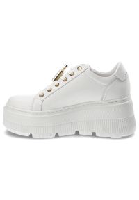 CheBello - Białe Modne Sneakersy Chebello Damskie Obuwie Na Platformie. Okazja: na spacer, na spotkanie biznesowe. Kolor: biały. Obcas: na platformie. Sport: turystyka piesza #7