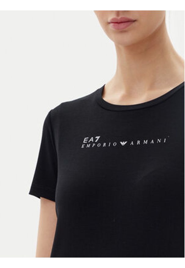 EA7 Emporio Armani T-Shirt 7W000274 AF12945 UC001 Czarny Slim Fit. Kolor: czarny. Materiał: wiskoza