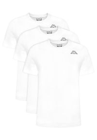 Kappa Komplet 3 t-shirtów Logo Sylvo 322562W Biały Regular Fit. Kolor: biały. Materiał: bawełna