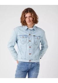 Wrangler - WRANGLER ANTI FIT JACKET MĘSKA KURTKA JEANSOWA ICY BRUSH BACK W4597915A 112324517. Materiał: jeans