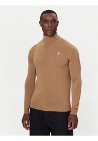 Karl Lagerfeld - KARL LAGERFELD Golf 655058 554399 Beżowy Regular Fit. Typ kołnierza: golf. Kolor: beżowy. Materiał: wełna
