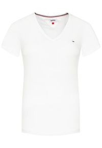 Tommy Jeans T-Shirt Tjw Skinny Stretch DW0DW09197 Biały Slim Fit. Kolor: biały. Materiał: bawełna