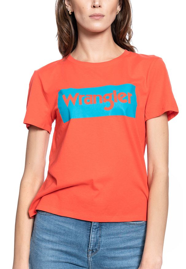 Wrangler - DAMSKI T-SHIRT WRANGLER LOGO TEE BITTERSWEET RED W7P3EVXBO 112132041