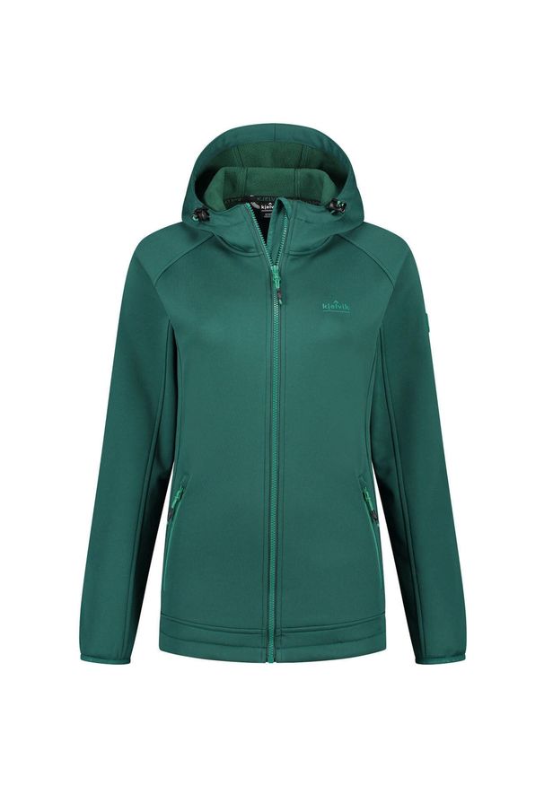 Jack Wolfskin - Damska Kurtka Softshell Kjelvik Kelly - Wodoodporna. Kolor: zielony. Materiał: softshell