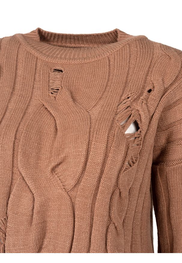 Pinko Sweter "Dai Dai" | 1G18K3 A05Z | Kobieta | Beżowy. Okazja: na co dzień. Kolor: beżowy. Materiał: poliamid, wiskoza, poliester. Wzór: aplikacja. Sezon: lato. Styl: wizytowy, elegancki, casual