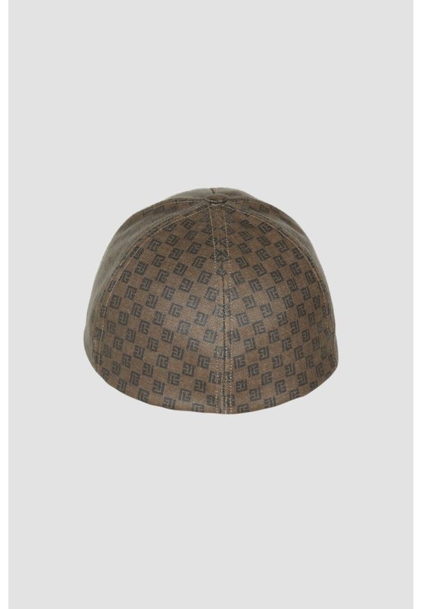 Balmain - BALMAIN Brązowa czapka z daszkiem Mini Mng Coated Canvas, Rozmiar 2. Kolor: brązowy