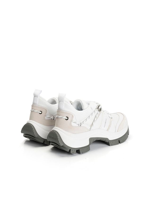 Bikkembergs Sneakersy "Delmar" | B4BKM0020 | Delmar Low Top | Mężczyzna | Biały. Wysokość cholewki: przed kostkę. Kolor: biały. Materiał: tkanina, skóra. Wzór: aplikacja