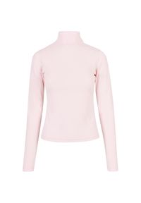 Damska bluza z długim rękawem z golfem z modalu Urban Classics. Typ kołnierza: golf. Kolor: różowy. Materiał: polar. Długość rękawa: długi rękaw. Długość: długie. Sezon: zima. Sport: golf #1