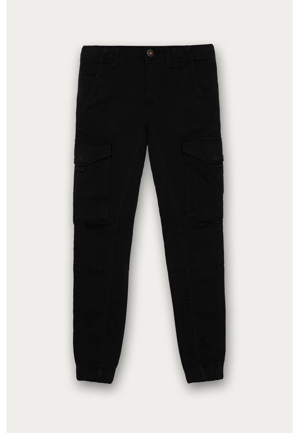 Jack & Jones - Spodnie dziecięce 128-176 cm. Kolor: czarny. Materiał: tkanina, bawełna, dzianina, elastan. Wzór: gładki