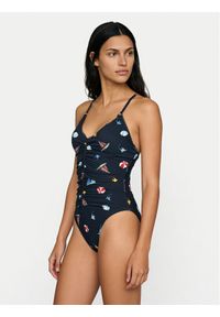 Seafolly Strój kąpielowy Beach Club 11213-303 Granatowy. Kolor: niebieski. Materiał: syntetyk #1