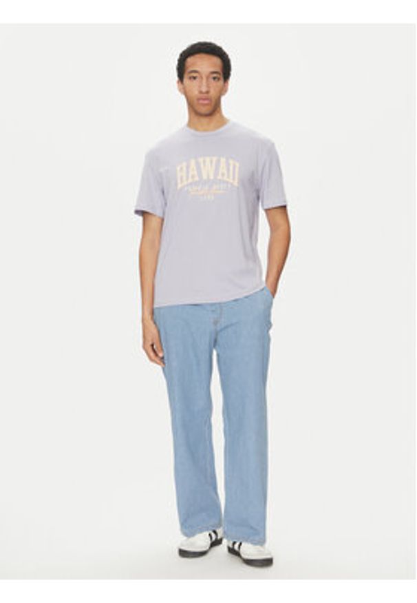 Jack & Jones T-Shirt Detroit 12268441 Fioletowy Relaxed Fit. Kolor: fioletowy. Materiał: bawełna